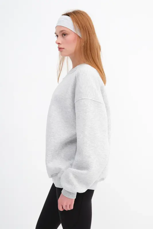 Crew Neck Plush Basic Sweatshirt S3408-k11 - 5