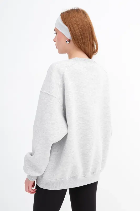 Crew Neck Plush Basic Sweatshirt S3408-k11 - 6