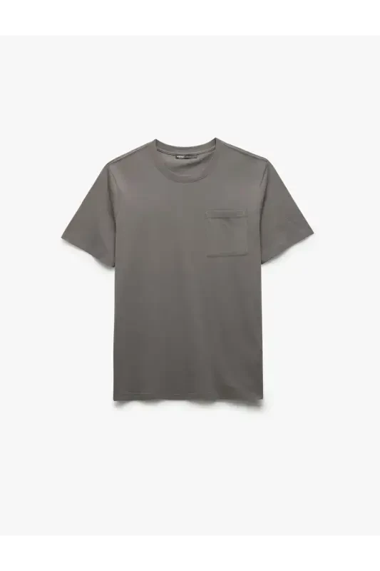 Crew Neck Pocketed Regular Fit Cotton Short Sleeve - KOTON