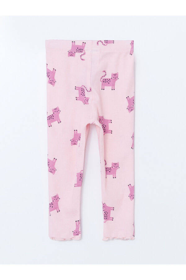 Crew Neck Printed Baby Girl Pajamas Set - 7