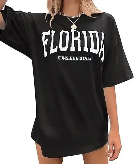 Crew Neck Printed T-shirt - Black - 2