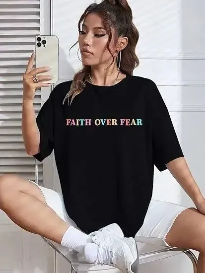 Crew Neck Printed T-shirt - Black - 3