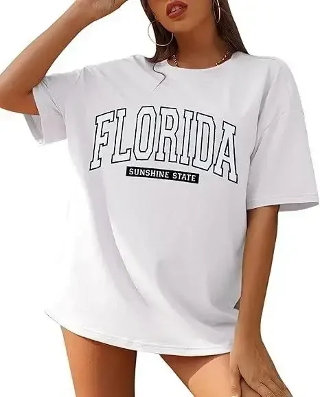 Crew Neck Printed T-shirt - White - 4