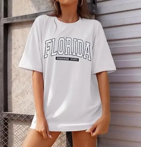 Crew Neck Printed T-shirt - White - 3