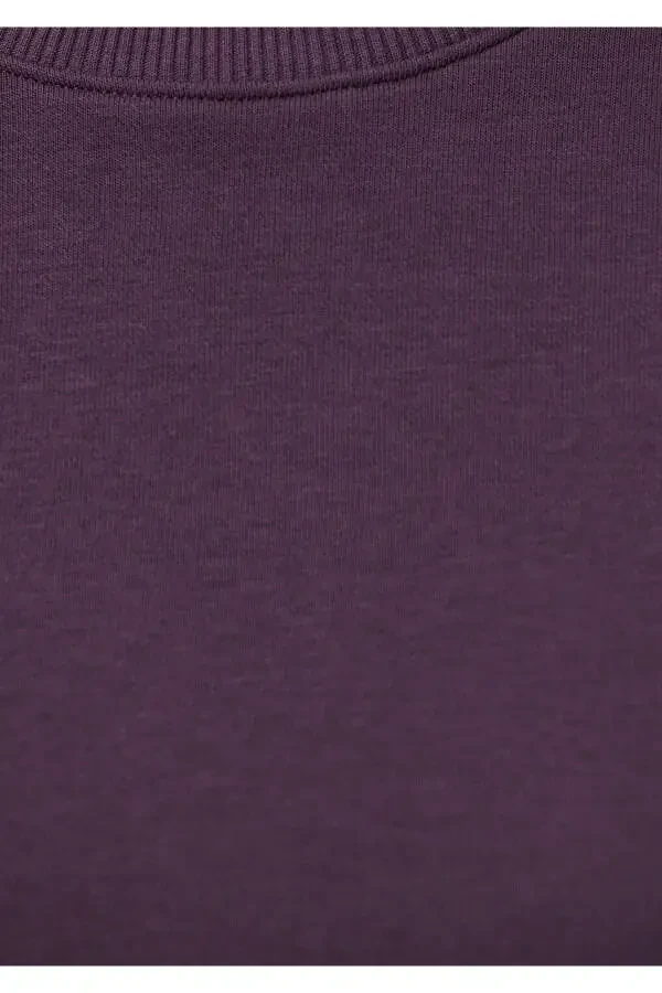 Crew Neck Purple Basic Sweatshirt 1611770-70635 - 24