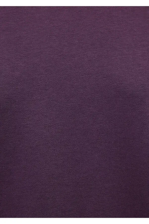 Crew Neck Purple Basic Sweatshirt 1611770-70635 - 12