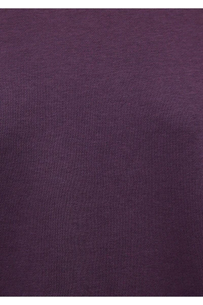 Crew Neck Purple Basic Sweatshirt 1611770-70635 - 6