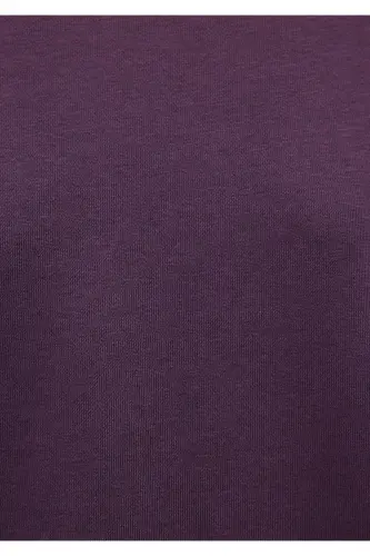 Crew Neck Purple Basic Sweatshirt 1611770-70635 