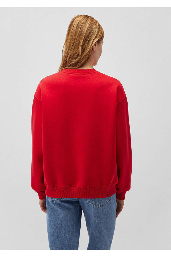 Crew Neck Red Basic Sweatshirt 1610198-80791 - 18