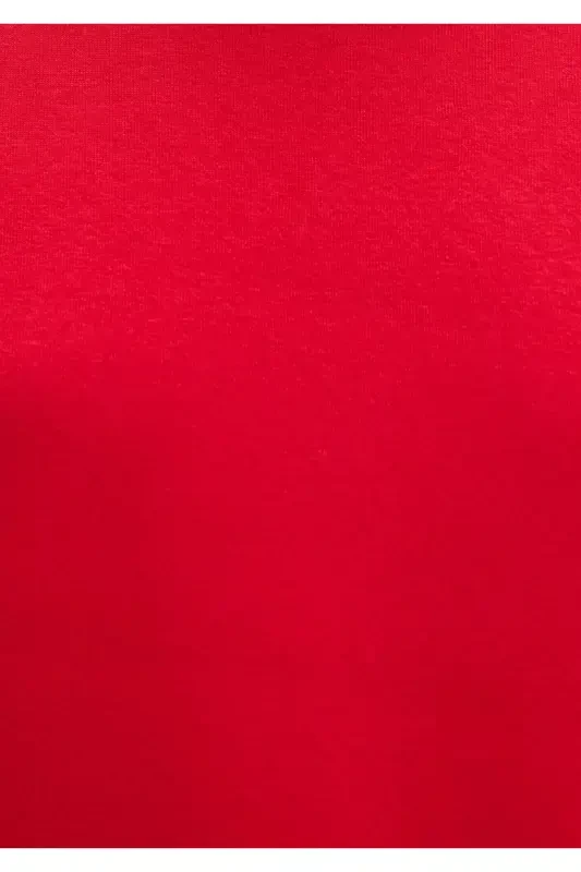 Crew Neck Red Basic Sweatshirt 1610198-80791 - 8