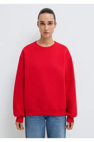 Crew Neck Red Basic Sweatshirt 1610198-80791 - MAVI (1)