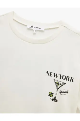 Crew Neck Short Sleeve Back Printed Oversize T - 6