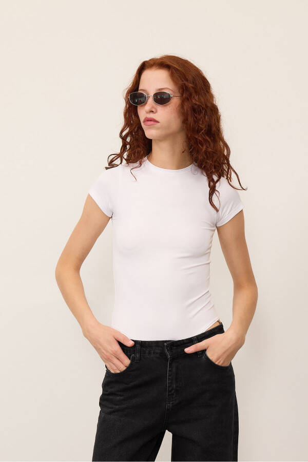 Crew Neck Short Sleeve Bodysuit Z24-0043-H8 - 3