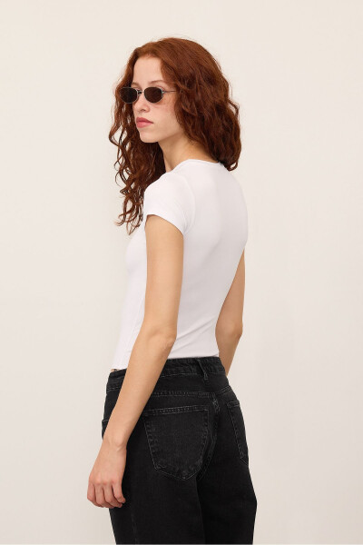 Crew Neck Short Sleeve Bodysuit Z24-0043-H8 - 5