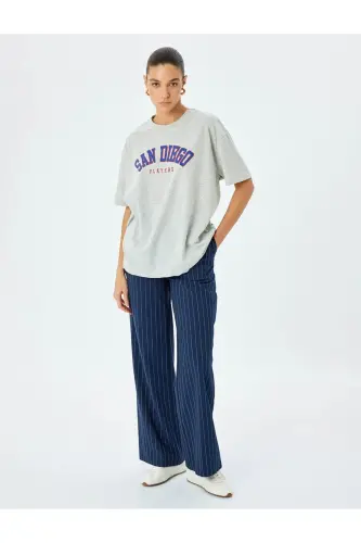 Crew Neck Short Sleeve Printed T-Shirt - Koton (1)