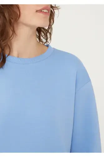 Crew Neck Sweatshirt 8816126-35123-Blue - 5