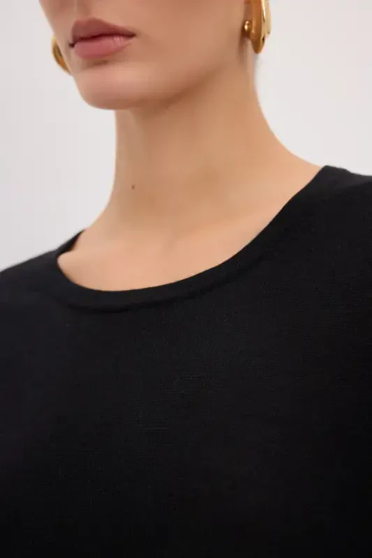 Crew Neck Wool Knit Sweater-001 - 2