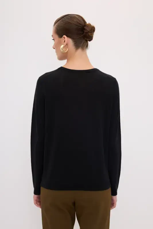 Crew Neck Wool Knit Sweater-001 - 5