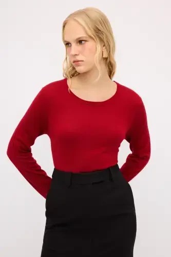 Crew Neck Wool Knit Sweater-012 - 4