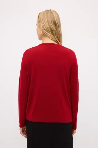 Crew Neck Wool Knit Sweater-012 - 5