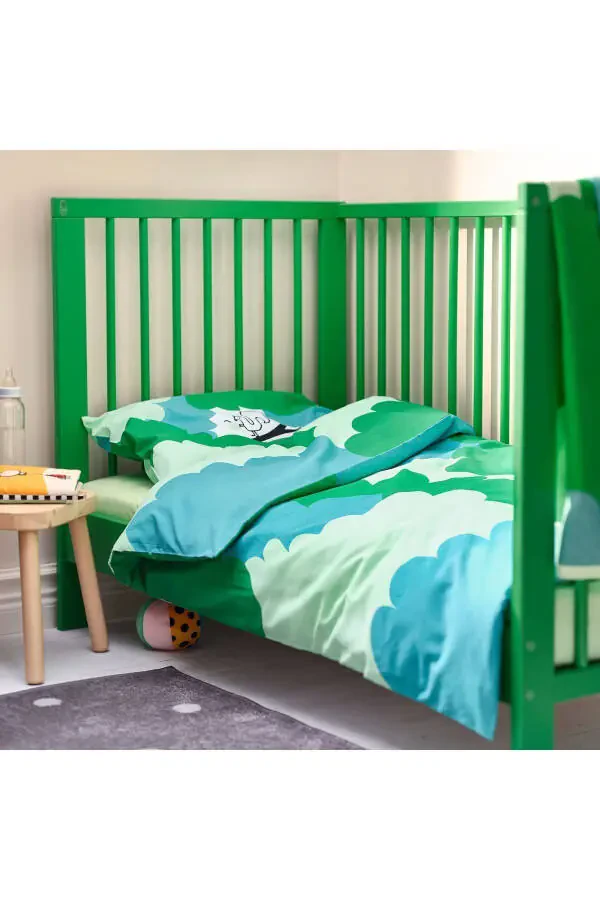 Crib, green, 60x120 cm. - 4