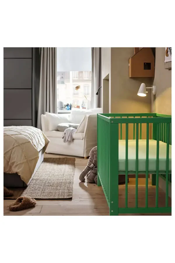 Crib, green, 60x120 cm. - 5
