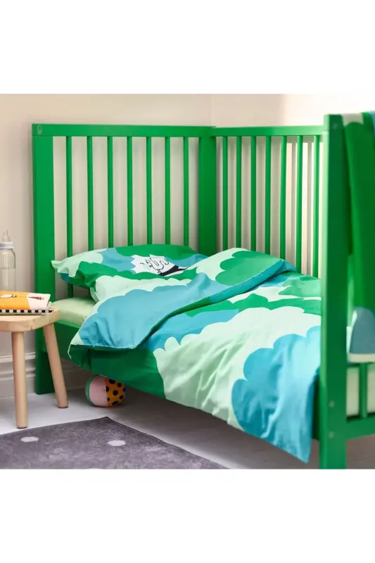 Crib, green, 60x120 cm. - 4