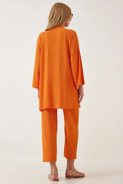 Bürümcük Kimono Pantolon Takım-Turuncu - 5