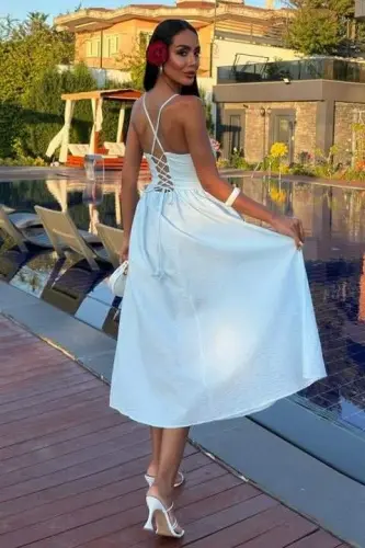 Criss-Cross Strappy Beaded Dress 2902-08 - 10