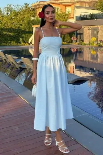 Criss-Cross Strappy Beaded Dress 2902-08 - 3