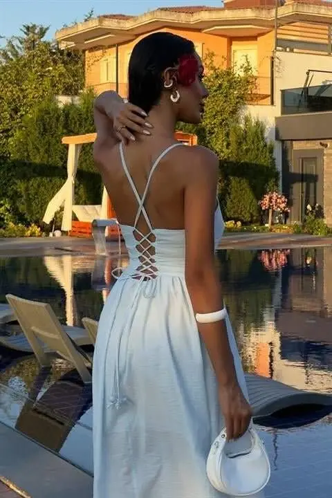 Criss-Cross Strappy Beaded Dress 2902-08 - 6