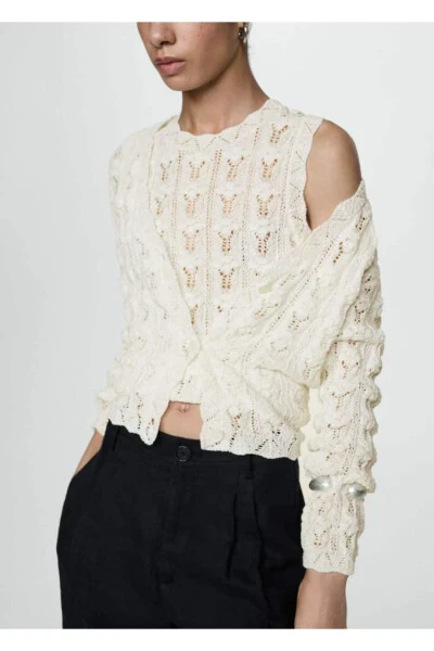 Crochet knit cardigan - MANGO