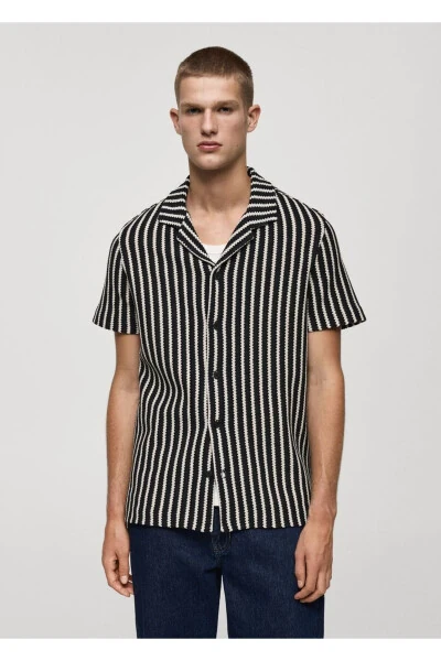 Crochet Knit Shirt - MANGO MAN