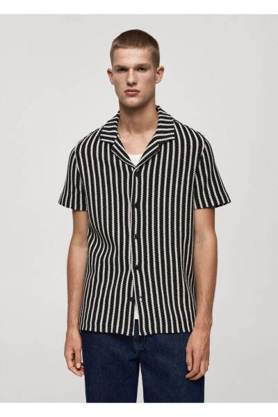 Crochet Knit Shirt - MANGO MAN
