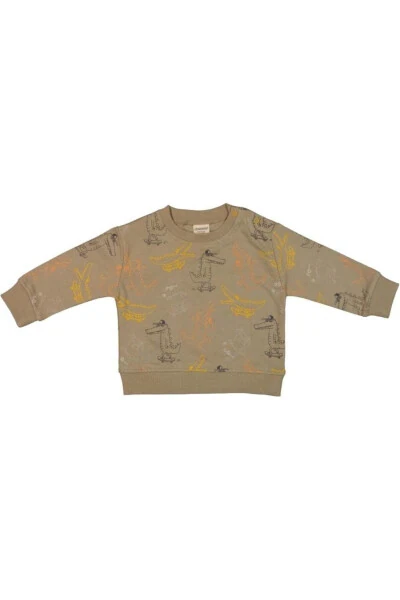 Crocodile Pattern 100% Cotton Long Sleeve Boys Sweatshirt - DIVONETTE