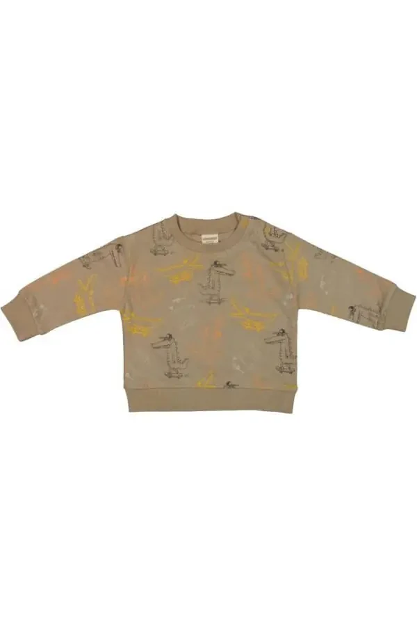 Crocodile Pattern 100% Cotton Long Sleeve Boys Sweatshirt - 1