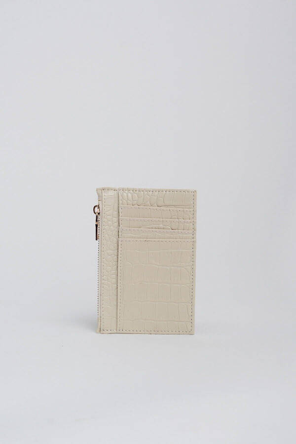 Crocodile Skin Look Zipper Detailed Card Wallet - 2