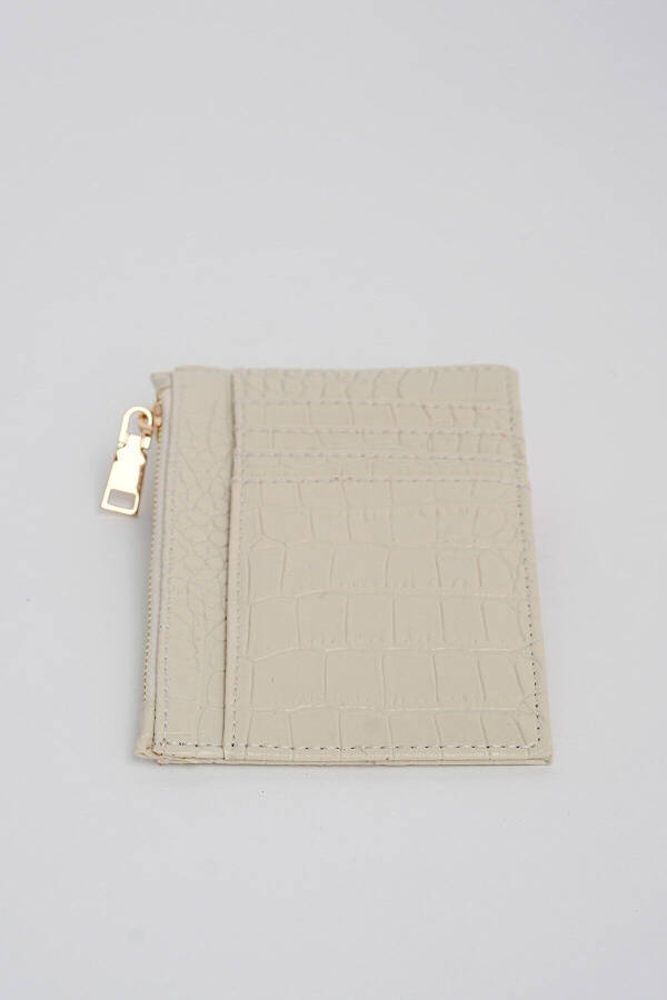 Crocodile Skin Look Zipper Detailed Card Wallet - 3