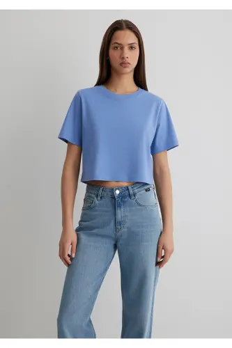 Crop Basic футболka Crop / Qisqa Kesim 1613072-70854- - 3