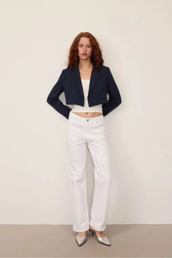 Crop Blazer Ceket C7208-Z14-Laci - 1