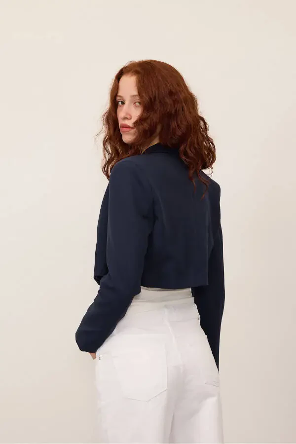 Crop Blazer Ceket C7208-Z14-Laci - 5
