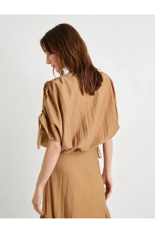 Crop Bluz Drapirovka Yarasa Yengli - 4