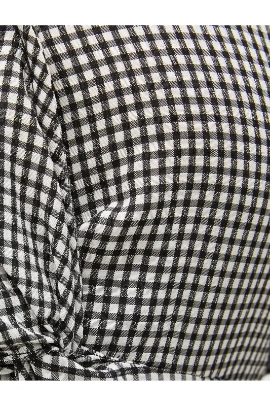 Crop Bluz V Yaka Pencere Detalli V Yaka - 6