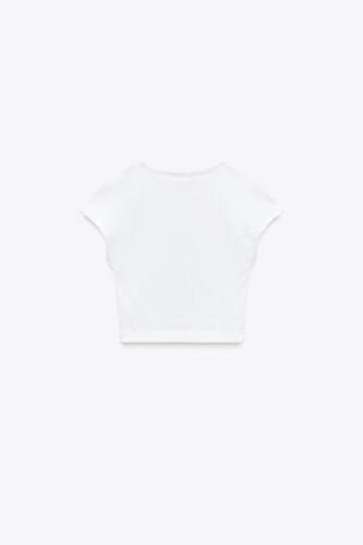 CROP COTTON MODAL T-SHIRT-White - 6