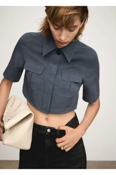 Crop Lyocell Shirt - MANGO
