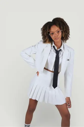 Crop Model Astarlı College Kurtka Ekru - 2