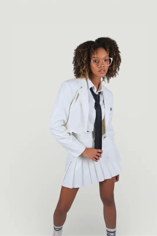 Crop Model Astarlı College Kurtka Ekru - 5