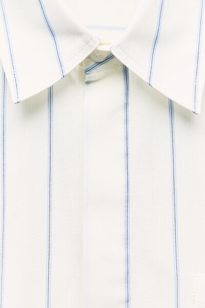 CROP POPLIN SHIRT Blue/White - 23