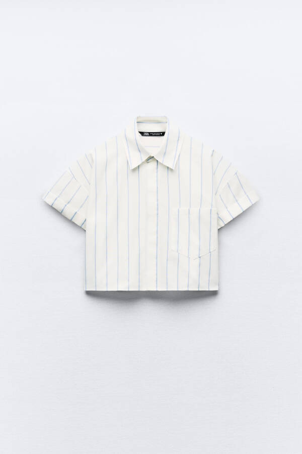 CROP POPLIN SHIRT Blue/White - 13