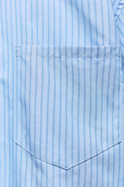 CROP POPLIN SHIRT Blue/White Blues - 18